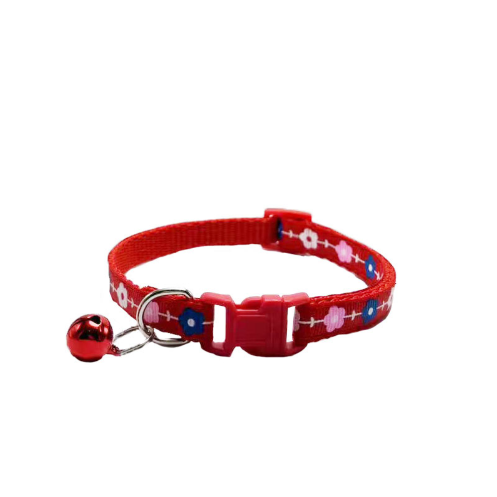 Hot Sale Wholesale Pet Supplies Simple Leather Dog Cat Collar Quick Release Flower Print Bell Collar Distinctive Spot Design,U-ME PET LUV,Hot Sale Wholesale Pet Supplies Simple Leather Dog Cat Collar Quick Release Flower Print Bell Collar Distinctive Spot Design