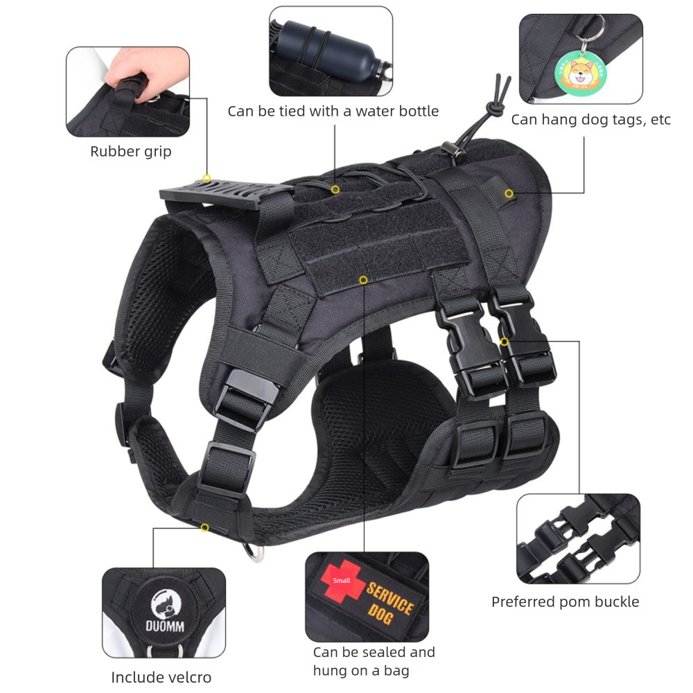 New Cross-Border Pet Harness Set Big Dog Tactical Vest XL Size Breathable and Reflective Anti-Splashing Dog Chest Strap for Medium Large Dogs,U-ME PET LUV,New Cross-Border Big Dog Tactical Vest XL Size Breathable and Reflective Anti-Splashing Dog Chest Strap for Medium Large Dogs