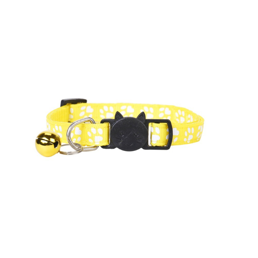 Luxury Simple Style Pet Cat Collar with Button Personalized Footprint & Head Button Safety Ribbon Color Bell for Cats,U-ME PET LUV,Luxury Simple Style Pet Cat Collar with Button Personalized Footprint & Head Button Safety Ribbon Color Bell for Cats