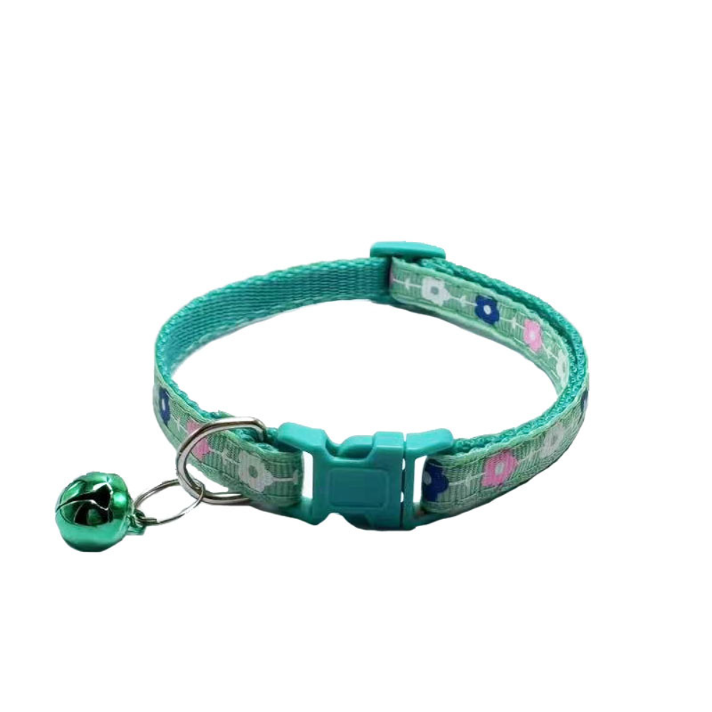 Hot Sale Wholesale Pet Supplies Simple Leather Dog Cat Collar Quick Release Flower Print Bell Collar Distinctive Spot Design,U-ME PET LUV,Hot Sale Wholesale Pet Supplies Simple Leather Dog Cat Collar Quick Release Flower Print Bell Collar Distinctive Spot Design