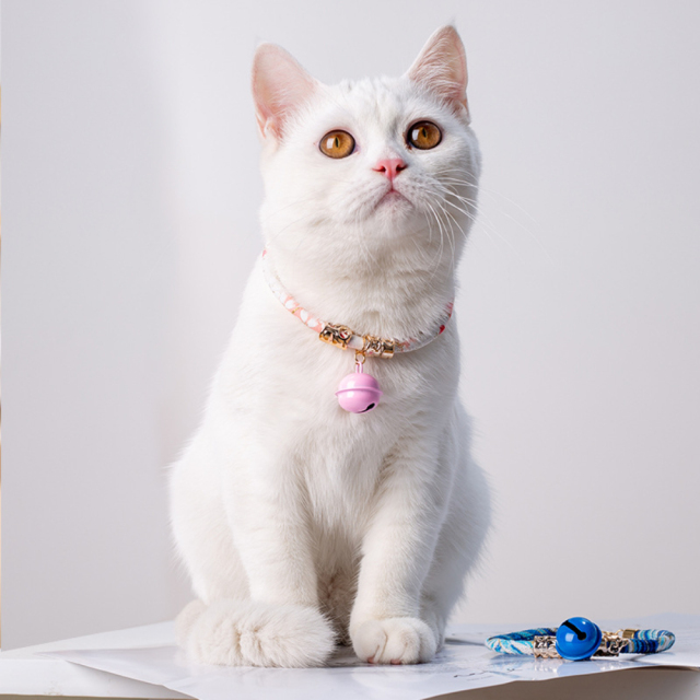 Elegant Luxury Cat and Dog Collar Personalized with Elegant Ribbons and Print Polyester Cotton Bell Decor Pet Supplies,U-ME PET LUV,Elegant Luxury Cat and Dog Collar Personalized with Elegant Ribbons and Print Polyester Cotton Bell Decor Pet Supplies