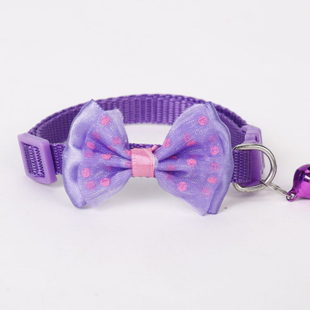 Striped Pattern Pet Bead Bow Collar with Bell Elegant Pet Jewelry Collar for Cat or Dog,U-ME PET LUV,Striped Pattern Pet Bead Bow Collar with Bell Elegant Pet Jewelry Collar for Cat or Dog