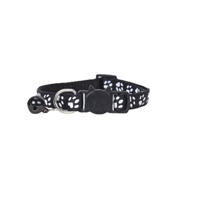 Luxury Simple Style Pet Cat Collar with Button Personalized Footprint & Head Button Safety Ribbon Color Bell for Cats,U-ME PET LUV,Luxury Simple Style Pet Cat Collar with Button Personalized Footprint & Head Button Safety Ribbon Color Bell for Cats