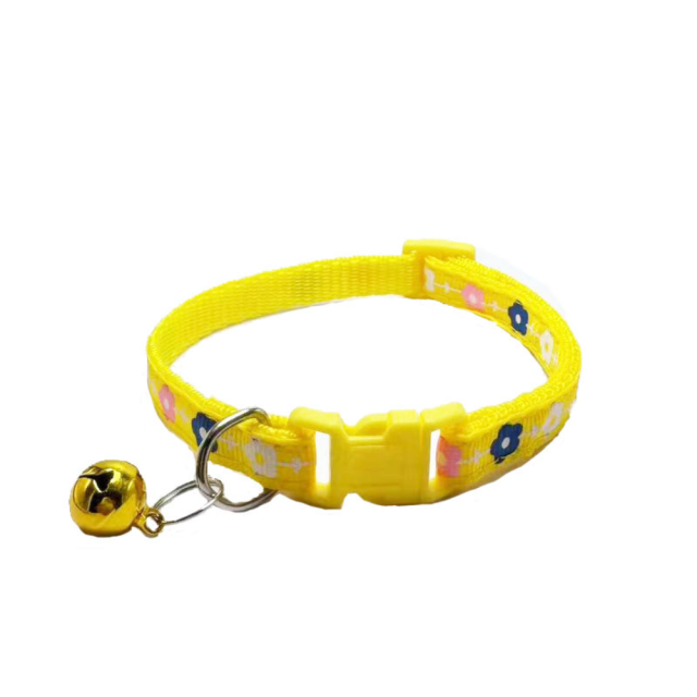 Hot Sale Wholesale Pet Supplies Simple Leather Dog Cat Collar Quick Release Flower Print Bell Collar Distinctive Spot Design,U-ME PET LUV,Hot Sale Wholesale Pet Supplies Simple Leather Dog Cat Collar Quick Release Flower Print Bell Collar Distinctive Spot Design