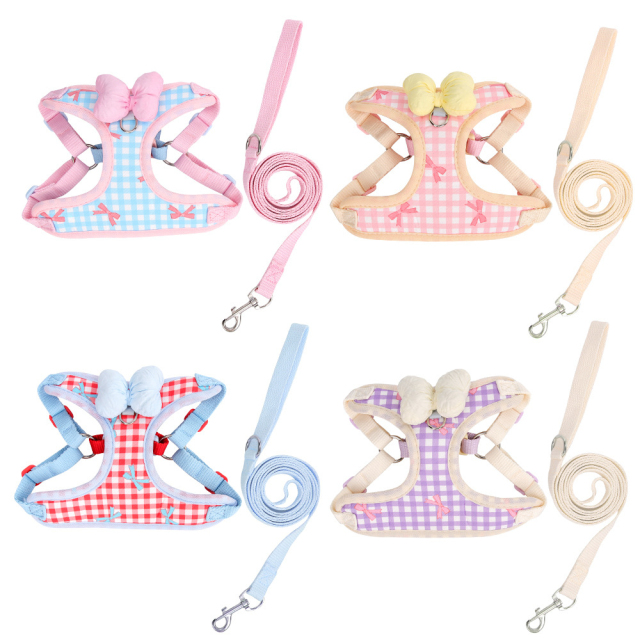 Luxurious Modern Cartoon-Style Anti-Break Dog Leash Soft Bow Sweet Wind Chest Strap Comfortable Ribbons Fashionable Breathable,U-ME PET LUV,Luxurious Modern Cartoon-Style Anti-Break Dog Leash Soft Bow Sweet Wind Chest Strap Comfortable Ribbons Fashionable Breathable