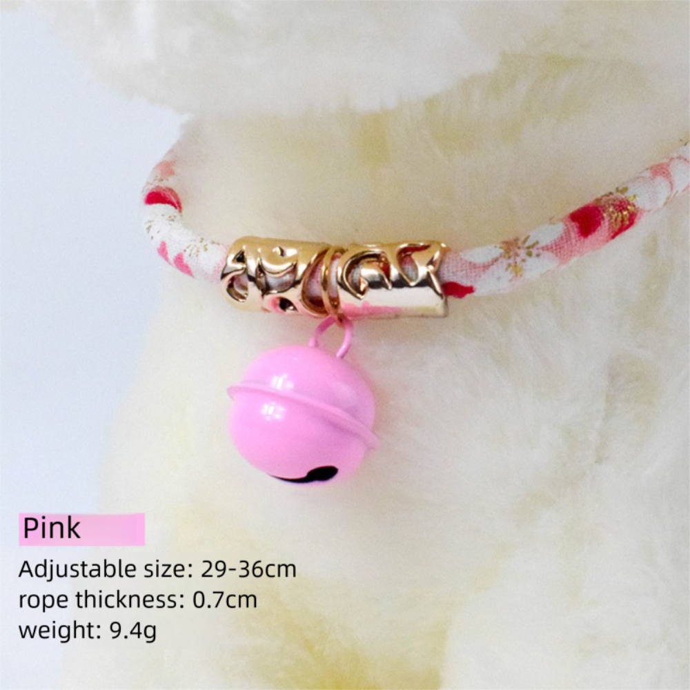 Elegant Luxury Cat and Dog Collar Personalized with Elegant Ribbons and Print Polyester Cotton Bell Decor Pet Supplies,U-ME PET LUV,Elegant Luxury Cat and Dog Collar Personalized with Elegant Ribbons and Print Polyester Cotton Bell Decor Pet Supplies