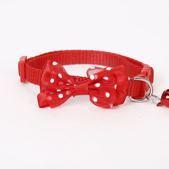 Striped Pattern Pet Bead Bow Collar with Bell Elegant Pet Jewelry Collar for Cat or Dog,U-ME PET LUV,Striped Pattern Pet Bead Bow Collar with Bell Elegant Pet Jewelry Collar for Cat or Dog