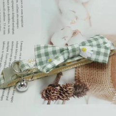 Manufacturer Wholesale Cross-Border Pet Training Accessories Small Dog Cat Plaid Chrysanthemum Bell Collar Bow Necklace Cartoon Animal,U-ME PET LUV,New Manufacturer's Cross-Border Pet Training Accessory Small Dog Cat Plaid Chrysanthemum Bell Collar Bow Necklace Cartoon Animal