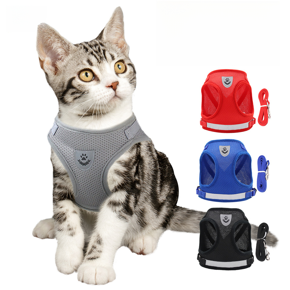 Lightweight Reflective Dog Harness for Small Dogs Breathable Mesh Puppy Vest with Leash Set Night Safety Fashion Pet Supplies,U-ME PET LUV,Lightweight Reflective Dog Harness for Small Dogs Breathable Mesh Puppy Vest with Leash Set Night Safety Fashion Pet Supplies