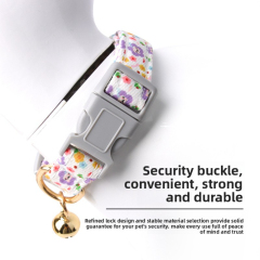 Small Floral Print Cat Puppy Wind Collar Cute Classic Bell Anti-Lost Pet Accessory Handmade Polyester Personalized,U-ME PET LUV,Small Floral Print Cat Puppy Wind Collar Cute Classic Bell Anti-Lost Pet Accessory Handmade Polyester Personalized