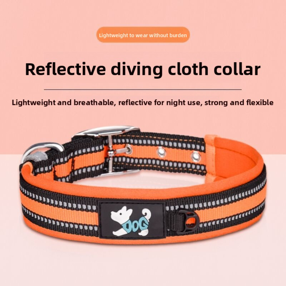 Adjustable Size Space Cotton Breathable Pet Collar with Night Reflective Ribbon Tactical Style Training Leash with Lights,U-ME PET LUV,Adjustable Size Space Cotton Breathable Pet Collar with Night Reflective Ribbon Tactical Style Training Leash with Lights