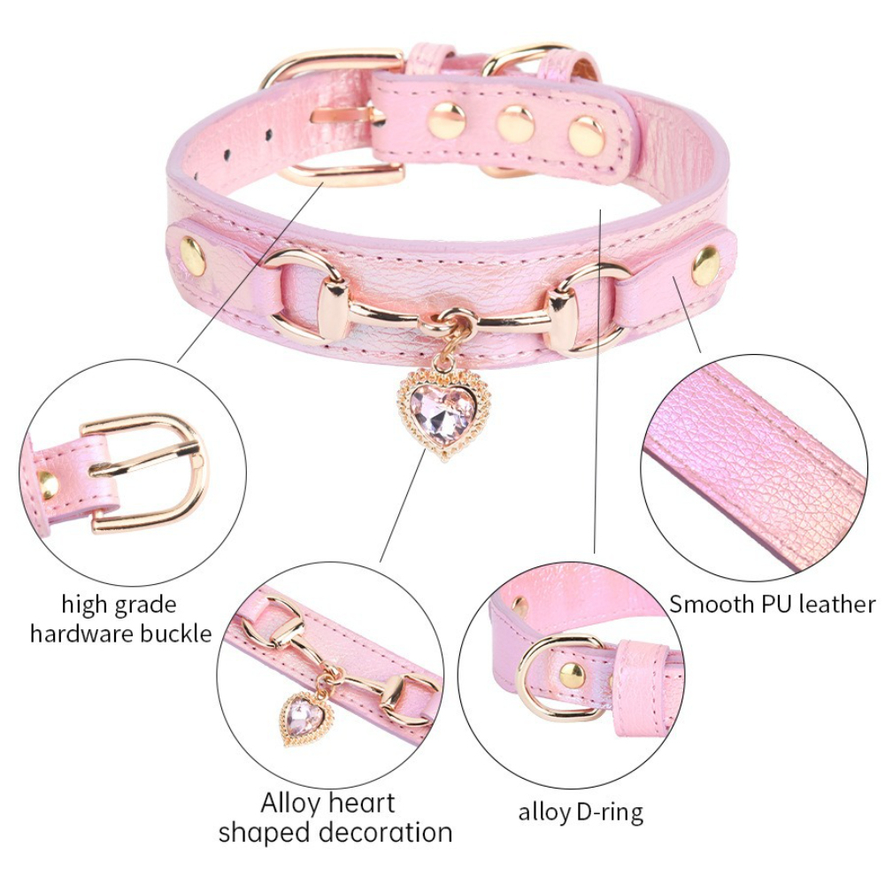 Small and Medium Dog & Cat Collar with Love Rhinestone Jewelry PU Leather & Pet Accessories Wholesale Leash Type Collar,U-ME PET LUV,Small and Medium Dog & Cat Collar with Love Rhinestone Jewelry PU Leather & Pet Accessories Wholesale Leash Type Collar