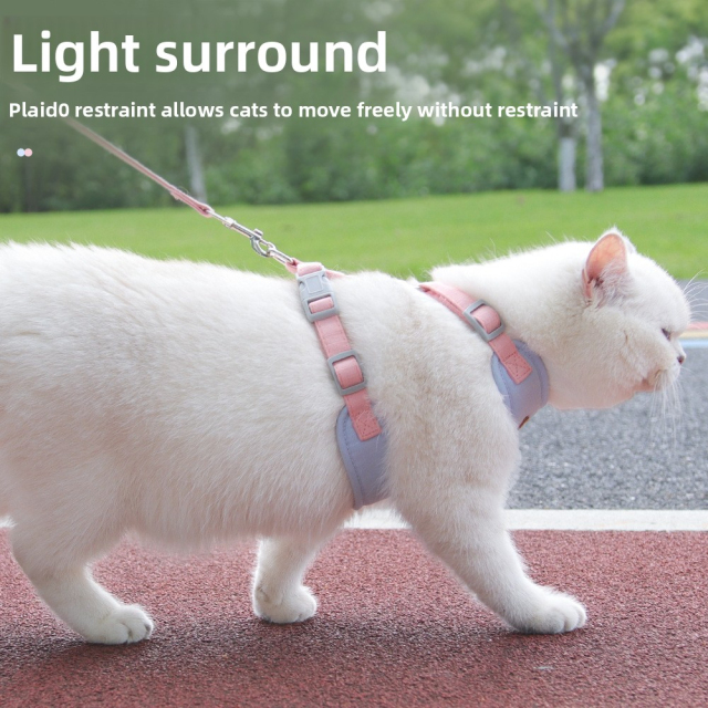 Luxury XS Size Anti-Break Cat Traction Rope Quick Release Adjustable Chest Strap Fashionable Button Closure for Out-Walking Cats and Dogs,U-ME PET LUV,Luxury XS Size Anti-Break Cat Traction Rope Quick Release Adjustable Chest Strap Fashionable Button Closure for Out-Walking Cats and Dogs