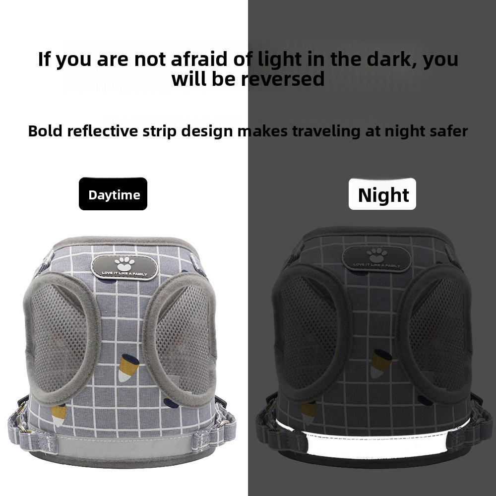 Wholesale Solid Striped Pattern Pet Vest Dog Cat Harness with Breathable Fashion Style Reflective Anti-Break Button Closure Cat Leash for Dog and Cat,U-ME PET LUV,Wholesale Solid Striped Pattern Pet Vest with Breathable Fashion Style Reflective Anti-Break Button Closure Cat Leash for Dog and Cat