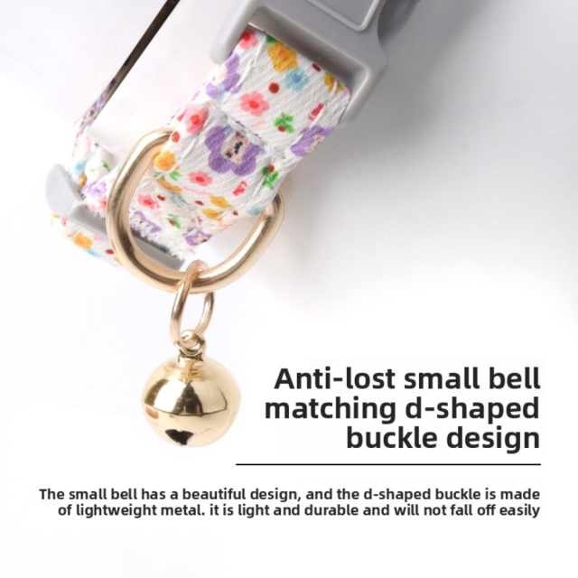 Small Floral Print Cat Puppy Wind Collar Cute Classic Bell Anti-Lost Pet Accessory Handmade Polyester Personalized,U-ME PET LUV,Small Floral Print Cat Puppy Wind Collar Cute Classic Bell Anti-Lost Pet Accessory Handmade Polyester Personalized