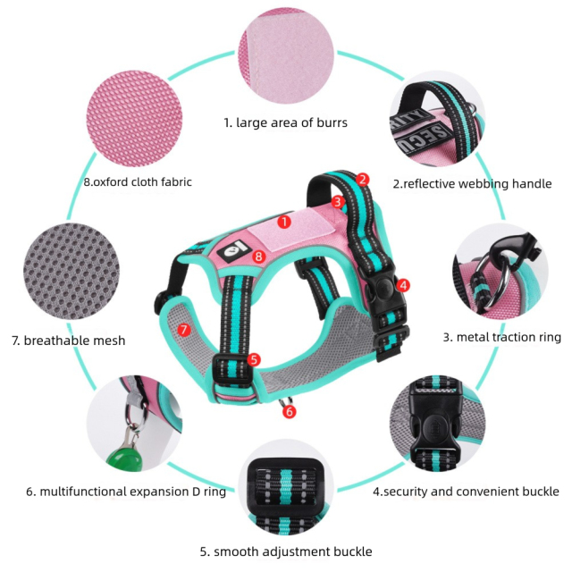 Wholesale Pet Products Upgraded Oxford Pet Chest Strap Vest Luxury Simple Reflective Dog Leash Commuter Explosion-Resistant Wear-Resistant Dog Harness,U-ME PET LUV,Upgraded Oxford Pet Chest Strap Vest Luxury Simple Reflective Dog Leash Commuter Explosion-Resistant Wear-Resistant Dog Harness
