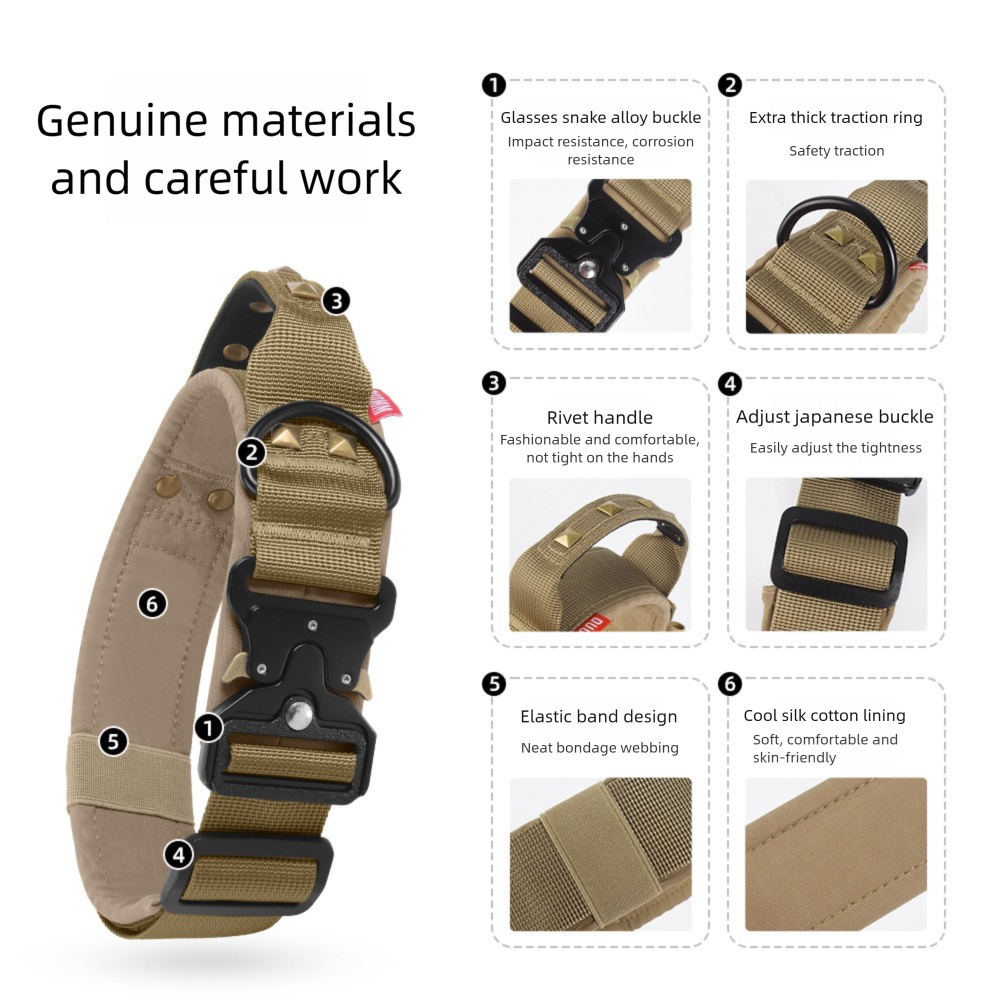 Hot Selling Pet Supplies Heavy Duty Tactical Dog Collar with Handle for Large Medium Dogs and No Pull Pet Training Collar Wholesale,U-ME PET LUV,Hot Selling Heavy Duty Tactical Dog Collar with Handle for Large Medium Dogs, No Pull Pet Training Collar Wholesale