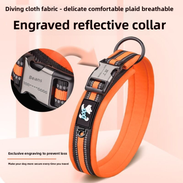 Adjustable Size Space Cotton Breathable Pet Collar with Night Reflective Ribbon Tactical Style Training Leash with Lights,U-ME PET LUV,Adjustable Size Space Cotton Breathable Pet Collar with Night Reflective Ribbon Tactical Style Training Leash with Lights