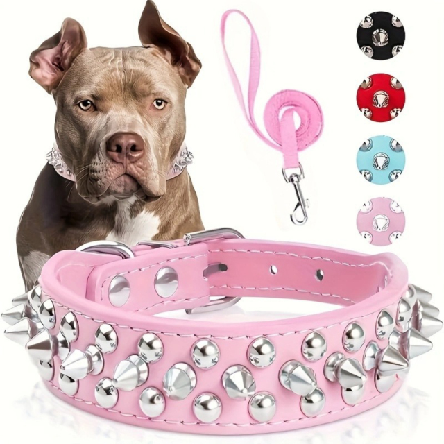Hot-Selling Dog Collar French Bulldog Collar Fierce Dog Chain for Medium and Large Breeds Anti-Bite PU with Rivet Pet Collar,U-ME PET LUV,Hot-Selling French Bulldog Collar Fierce Dog Chain for Medium and Large Breeds Anti-Bite PU with Rivet Pet Collar
