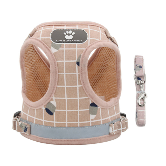 Wholesale Solid Striped Pattern Pet Vest Dog Cat Harness with Breathable Fashion Style Reflective Anti-Break Button Closure Cat Leash for Dog and Cat,U-ME PET LUV,Wholesale Solid Striped Pattern Pet Vest with Breathable Fashion Style Reflective Anti-Break Button Closure Cat Leash for Dog and Cat