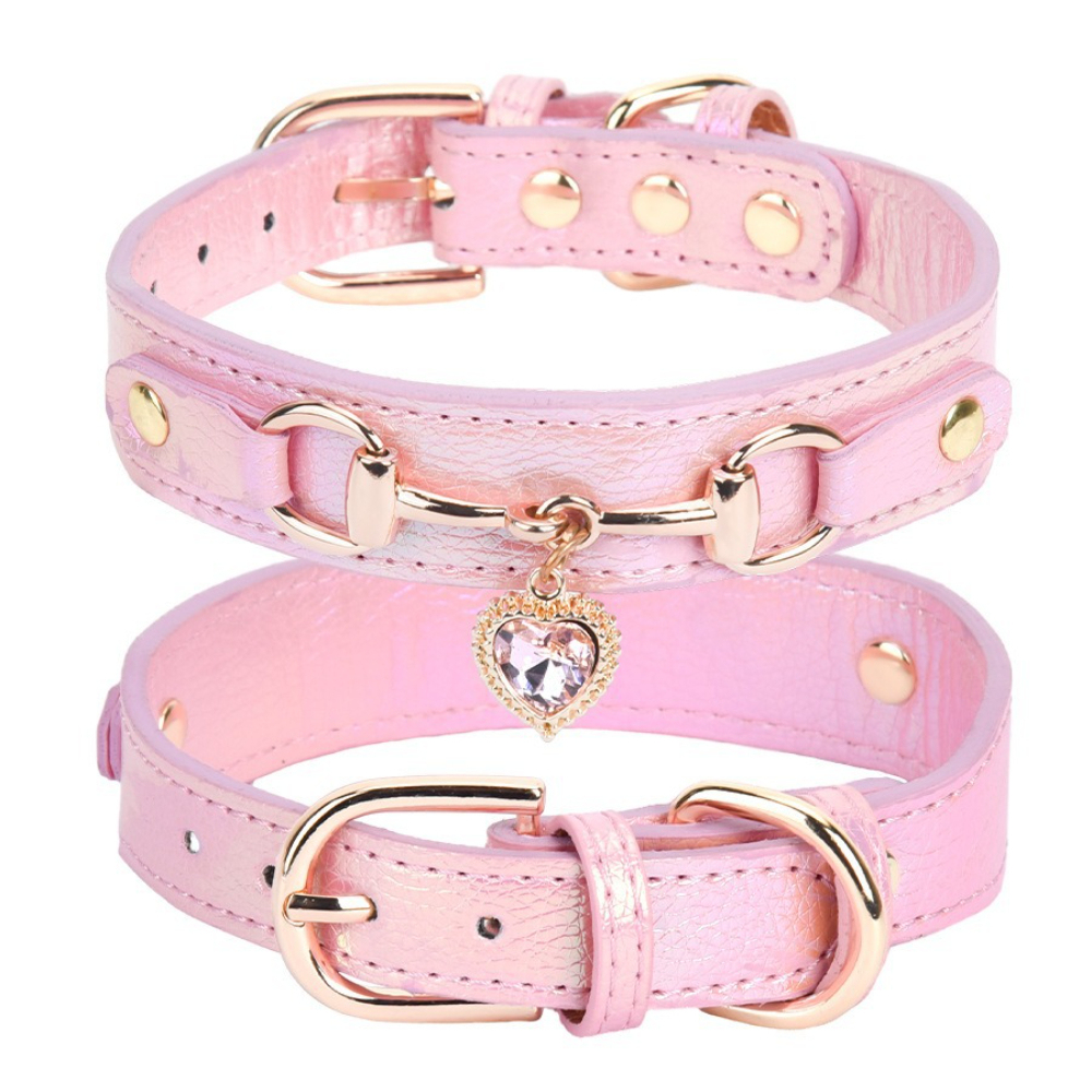 Small and Medium Dog & Cat Collar with Love Rhinestone Jewelry PU Leather & Pet Accessories Wholesale Leash Type Collar,U-ME PET LUV,Small and Medium Dog & Cat Collar with Love Rhinestone Jewelry PU Leather & Pet Accessories Wholesale Leash Type Collar