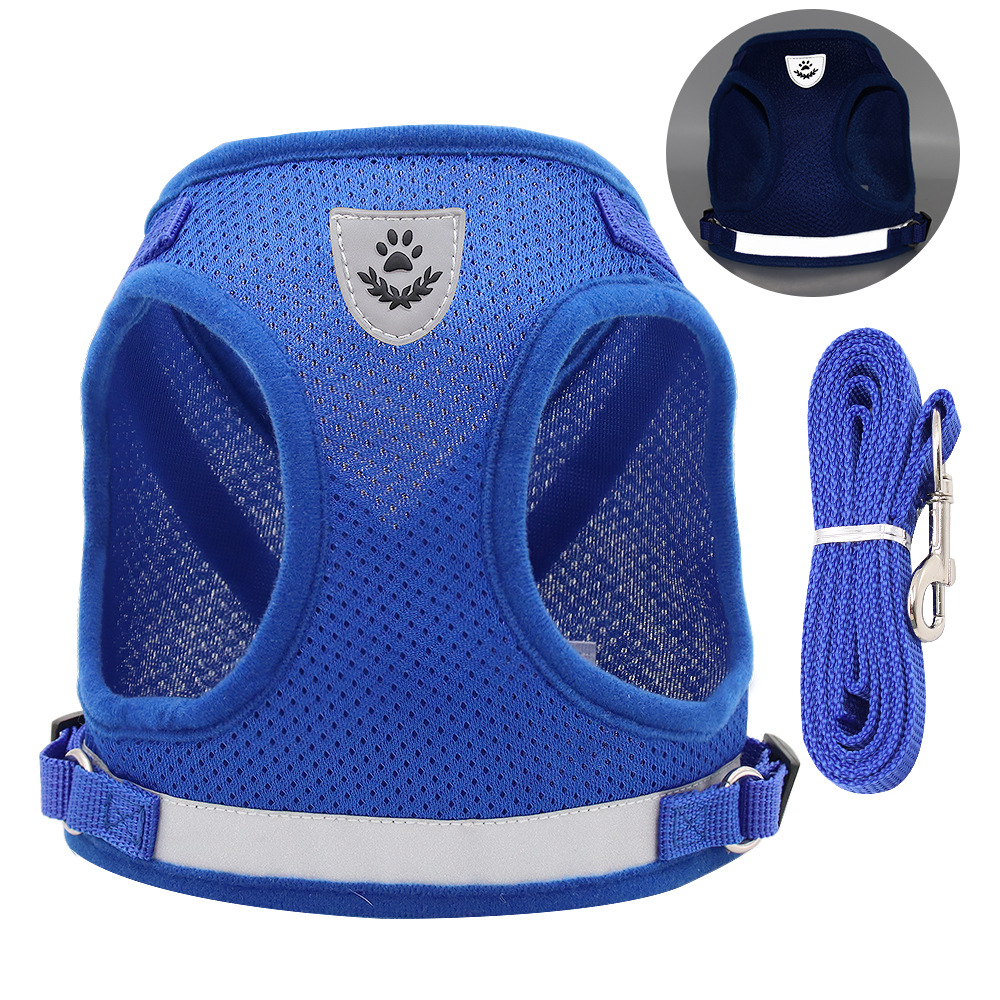 Lightweight Reflective Dog Harness for Small Dogs Breathable Mesh Puppy Vest with Leash Set Night Safety Fashion Pet Supplies,U-ME PET LUV,Lightweight Reflective Dog Harness for Small Dogs Breathable Mesh Puppy Vest with Leash Set Night Safety Fashion Pet Supplies
