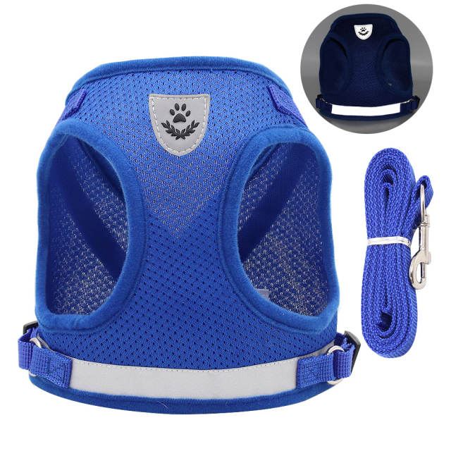 Lightweight Reflective Dog Harness for Small Dogs Breathable Mesh Puppy Vest with Leash Set Night Safety Fashion Pet Supplies,U-ME PET LUV,Lightweight Reflective Dog Harness for Small Dogs Breathable Mesh Puppy Vest with Leash Set Night Safety Fashion Pet Supplies