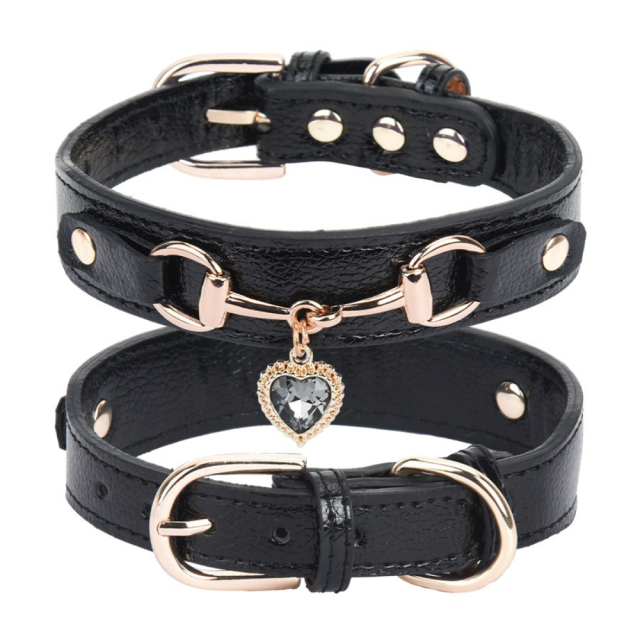 Small and Medium Dog & Cat Collar with Love Rhinestone Jewelry PU Leather & Pet Accessories Wholesale Leash Type Collar,U-ME PET LUV,Small and Medium Dog & Cat Collar with Love Rhinestone Jewelry PU Leather & Pet Accessories Wholesale Leash Type Collar