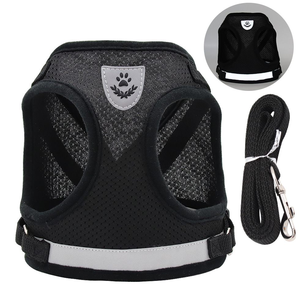 Lightweight Reflective Dog Harness for Small Dogs Breathable Mesh Puppy Vest with Leash Set Night Safety Fashion Pet Supplies,U-ME PET LUV,Lightweight Reflective Dog Harness for Small Dogs Breathable Mesh Puppy Vest with Leash Set Night Safety Fashion Pet Supplies