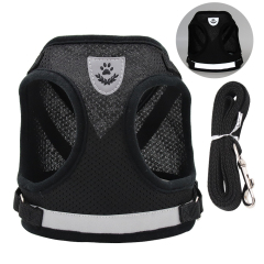 Lightweight Reflective Dog Harness for Small Dogs Breathable Mesh Puppy Vest with Leash Set Night Safety Fashion Pet Supplies,U-ME PET LUV,Lightweight Reflective Dog Harness for Small Dogs Breathable Mesh Puppy Vest with Leash Set Night Safety Fashion Pet Supplies