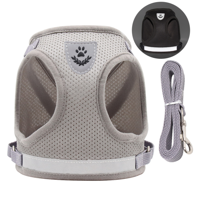 Lightweight Reflective Dog Harness for Small Dogs Breathable Mesh Puppy Vest with Leash Set Night Safety Fashion Pet Supplies,U-ME PET LUV,Lightweight Reflective Dog Harness for Small Dogs Breathable Mesh Puppy Vest with Leash Set Night Safety Fashion Pet Supplies