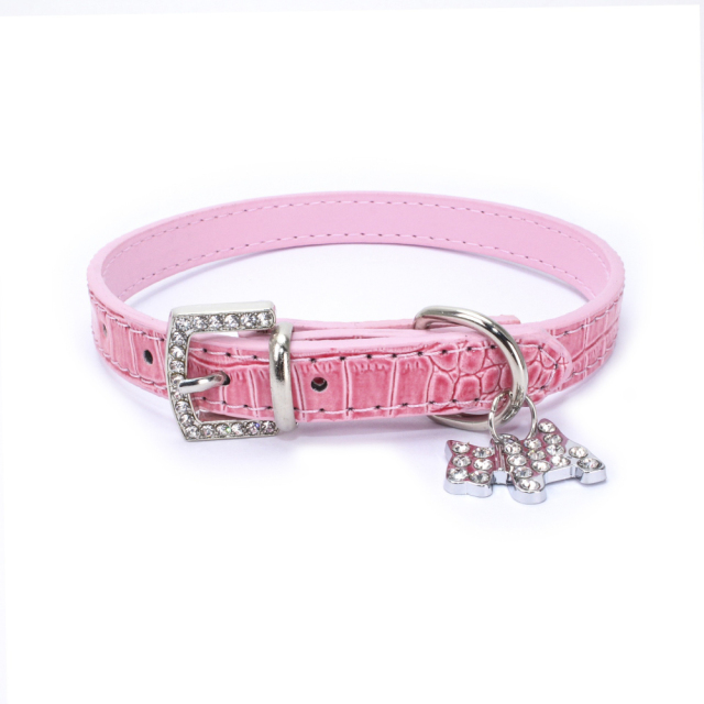 Western-Style Solid Pattern Rhinestone Pet Collar with Pendant for Small Dogs Cats PU Leather Drill Lovely Style Training Leash,U-ME PET LUV,Western-Style Solid Pattern Rhinestone Pet Collar with Pendant for Small Dogs Cats PU Leather Drill Lovely Style Training Leash