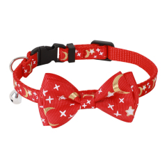 New Luxury Cat Dog Collar Bronzed Ribbon Bow Star Moon Pattern Soft Polyester Material Quick Release Feature Cute Cartooney,U-ME PET LUV,New Luxury Cat Dog Collar Bronzed Ribbon Bow Star Moon Pattern Soft Polyester Material Quick Release Feature Cute Cartooney