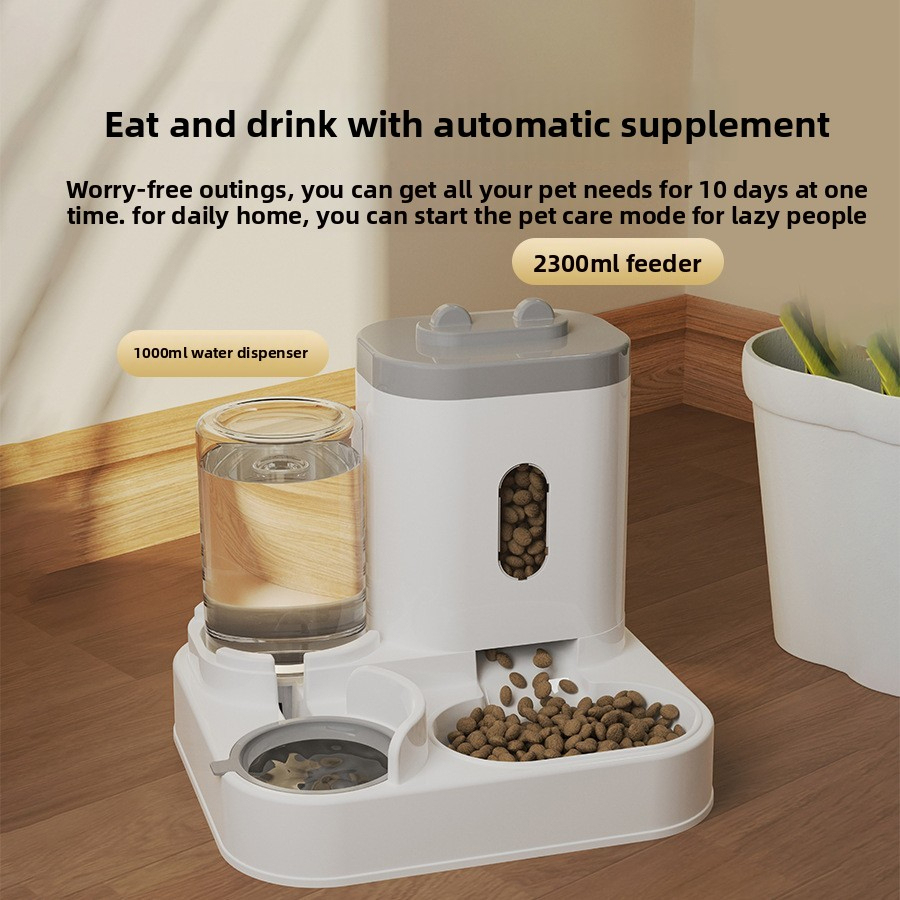 Automatic Cat & Dog Feeder Bowl Combo, 2-in-1 Pet Food and Water Dispenser with Smart Design,U-ME PET LUV,Automatic Cat & Dog Feeder Bowl Combo, 2-in-1 Pet Food and Water Dispenser with Smart Design