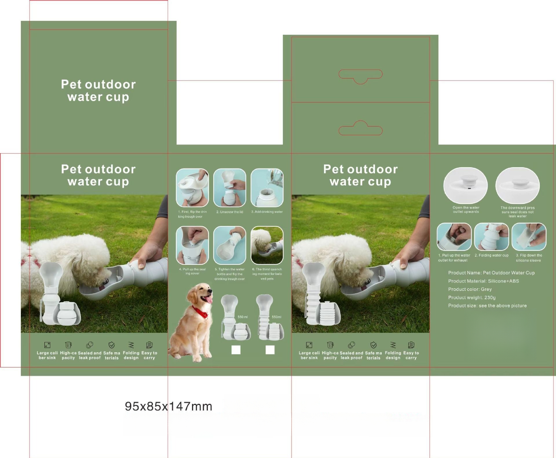 Supplier Wholesale Portable 2-in-1 Eco-Friendly Travel Dog Water Bottle & Food Container Durable Solid Pattern Leakproof Outdoor Pet Travel Cup,U-ME PET LUV,Portable 2-in-1 Eco-Friendly Dog Water Bottle & Food Container Durable Solid Pattern Leakproof Outdoor Pet Travel Cup