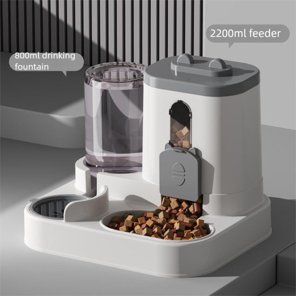 Automatic Cat & Dog Feeder Bowl Combo, 2-in-1 Pet Food and Water Dispenser with Smart Design,U-ME PET LUV,Automatic Cat & Dog Feeder Bowl Combo, 2-in-1 Pet Food and Water Dispenser with Smart Design