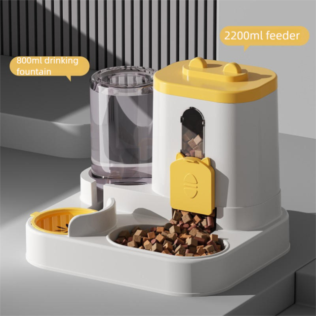 Automatic Cat & Dog Feeder Bowl Combo, 2-in-1 Pet Food and Water Dispenser with Smart Design,U-ME PET LUV,Automatic Cat & Dog Feeder Bowl Combo, 2-in-1 Pet Food and Water Dispenser with Smart Design