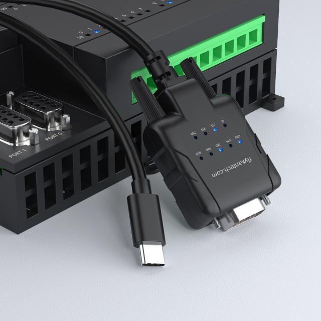 USB232A-E-C | Adaptador USB-C a Serie con 9 LED de Monitoreo de Datos,flykantech.com | Servicios Integrales De Diseño, Fabricación Y Exportación De Fábricas | Mejora De La Eficiencia En La Producción