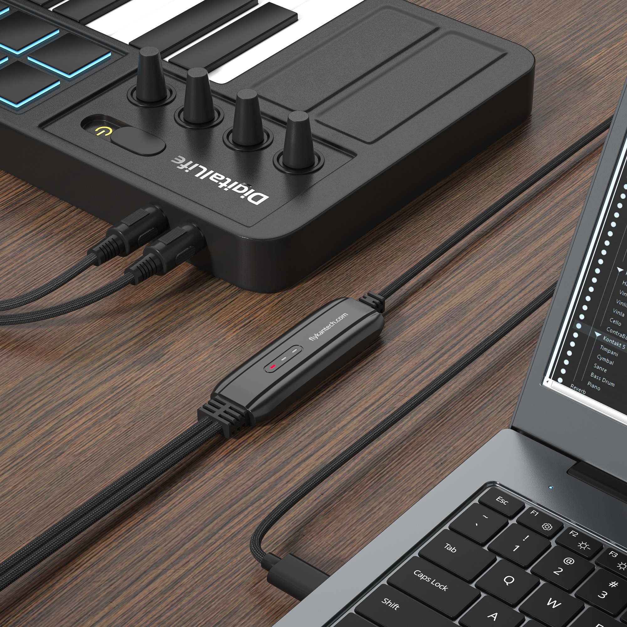 MIDI-C01b | USB Type-C MIDI Interface,FlykanTech | Professional PC Accessories Manufacturer & Export Supplier,MIDI-C01b | USB-C MIDI Interface,Audio & Conference Products,MIDI Instruments