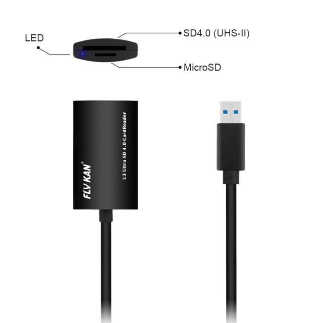 U3CR01 | UHS-II SD4.0 USB3.1 G1 カードリーダー,flykantech.com | 全面的な工場設計、製造、輸出サービス | 生産効率の向上