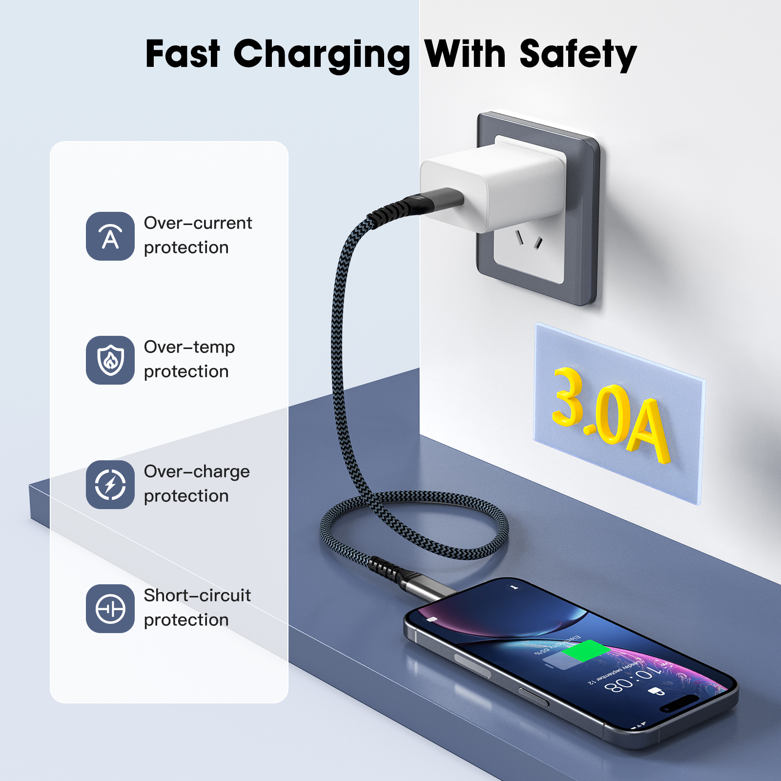 UC1060-B100 | 10Gbps USB-C ケーブル、60W PD,flykantech.com | 全面的な工場設計、製造、輸出サービス | 生産効率の向上,UC1060-B100 | 10Gbps USB-C to C Cable with 60W PD,オーディオ&ビデオ製品,USB-Cビデオアダプター