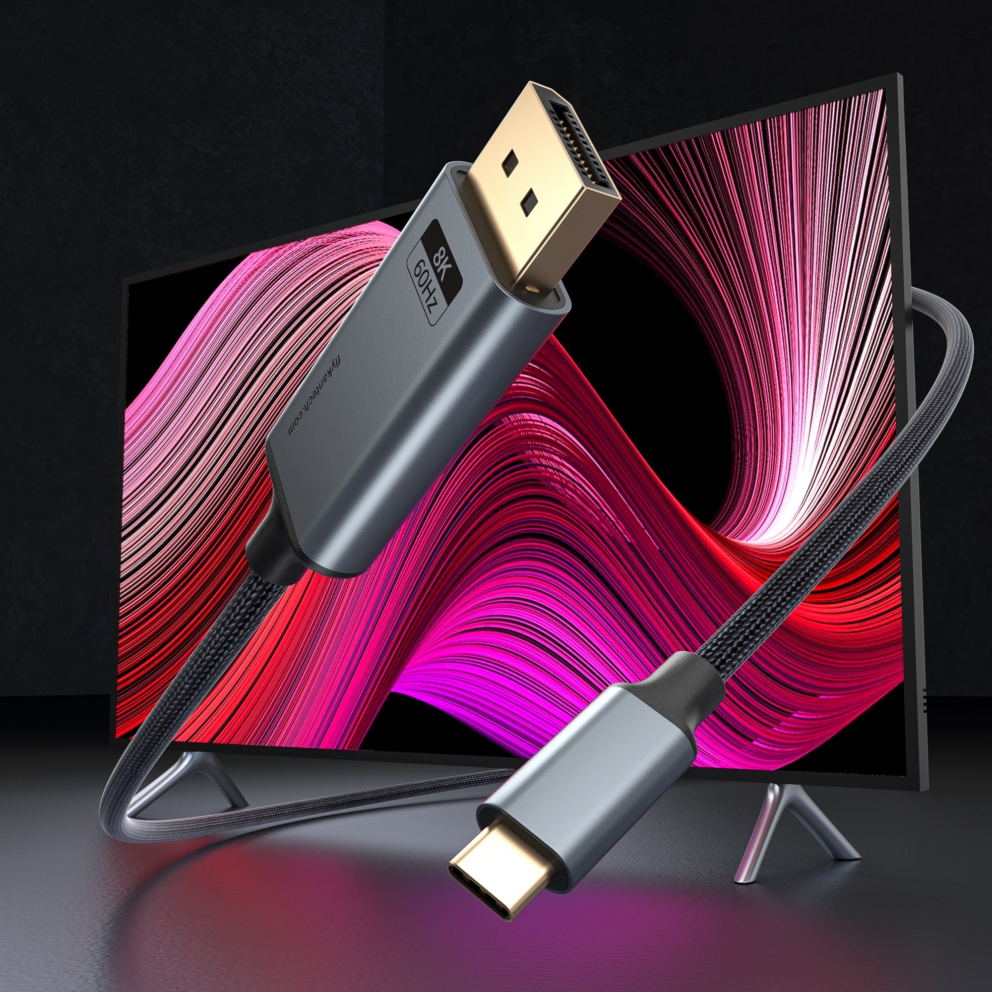 UC2DP860-18-M1 | 8K USB-C to DisplayPort 어댑터 (M/M, 1.8m),flykantech.com | 종합 공장 설계, 제조 및 수출 서비스 | 생산 효율성 향상,UC2DP860-18-M1 | 8K USB-C to DisplayPort 어댑터 (M/M, 1.8m)