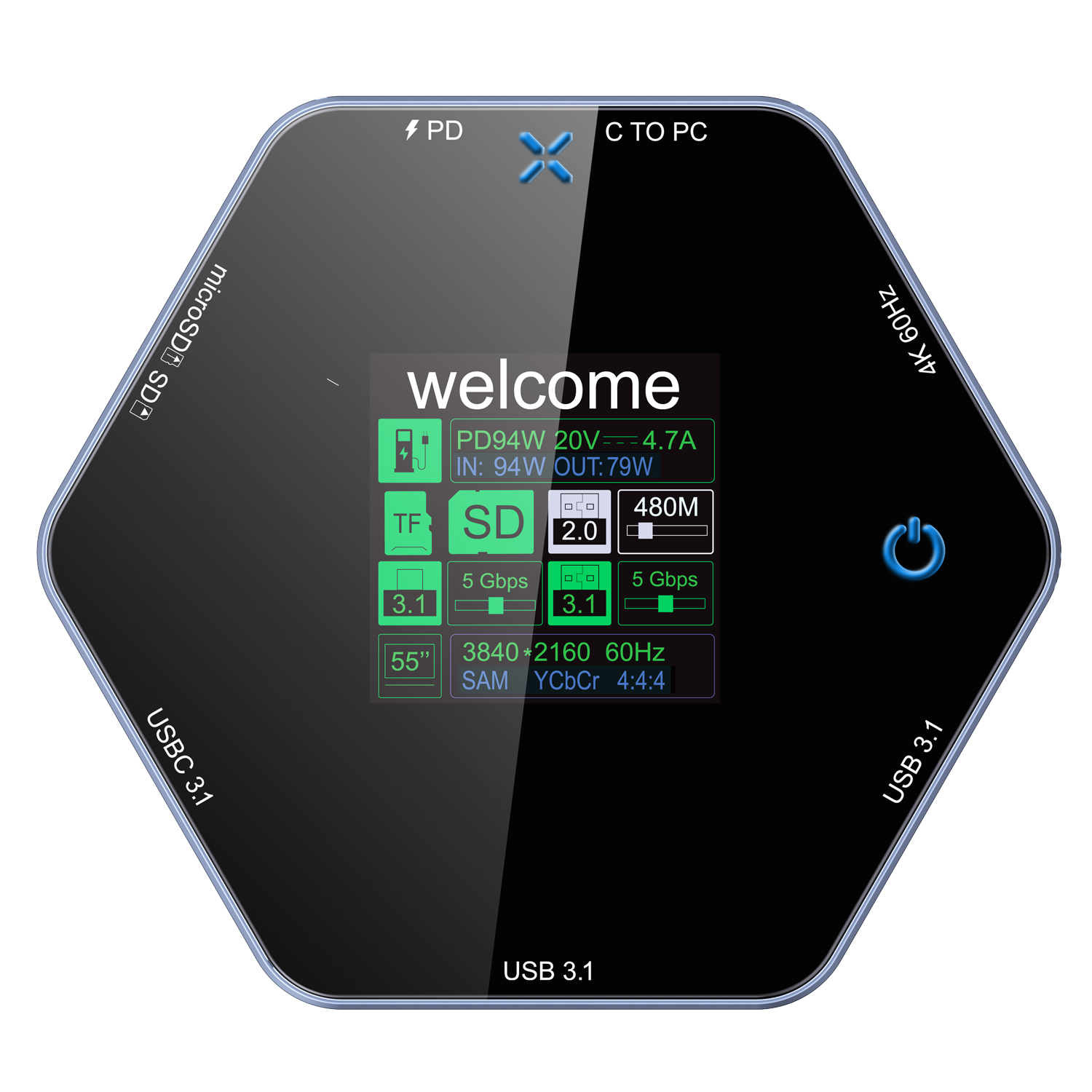 DataVision Pro 8-IN/1 USB-C 멀티펑션 허브,flykantech.com | 종합 공장 설계, 제조 및 수출 서비스 | 생산 효율성 향상,DataVision Pro 8-IN/1 USB-C 멀티펑션 허브