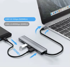 UCHUB430-71M1 | 7-In-1 USB Type-C 4K30Hz 멀티포트 어댑터,flykantech.com | 종합 공장 설계, 제조 및 수출 서비스 | 생산 효율성 향상,UCHUB430-71M1 | 7-In-1 USB Type-C 4K30Hz 멀티포트 어댑터,비디오 변환기,USB-C 비디오 변환기