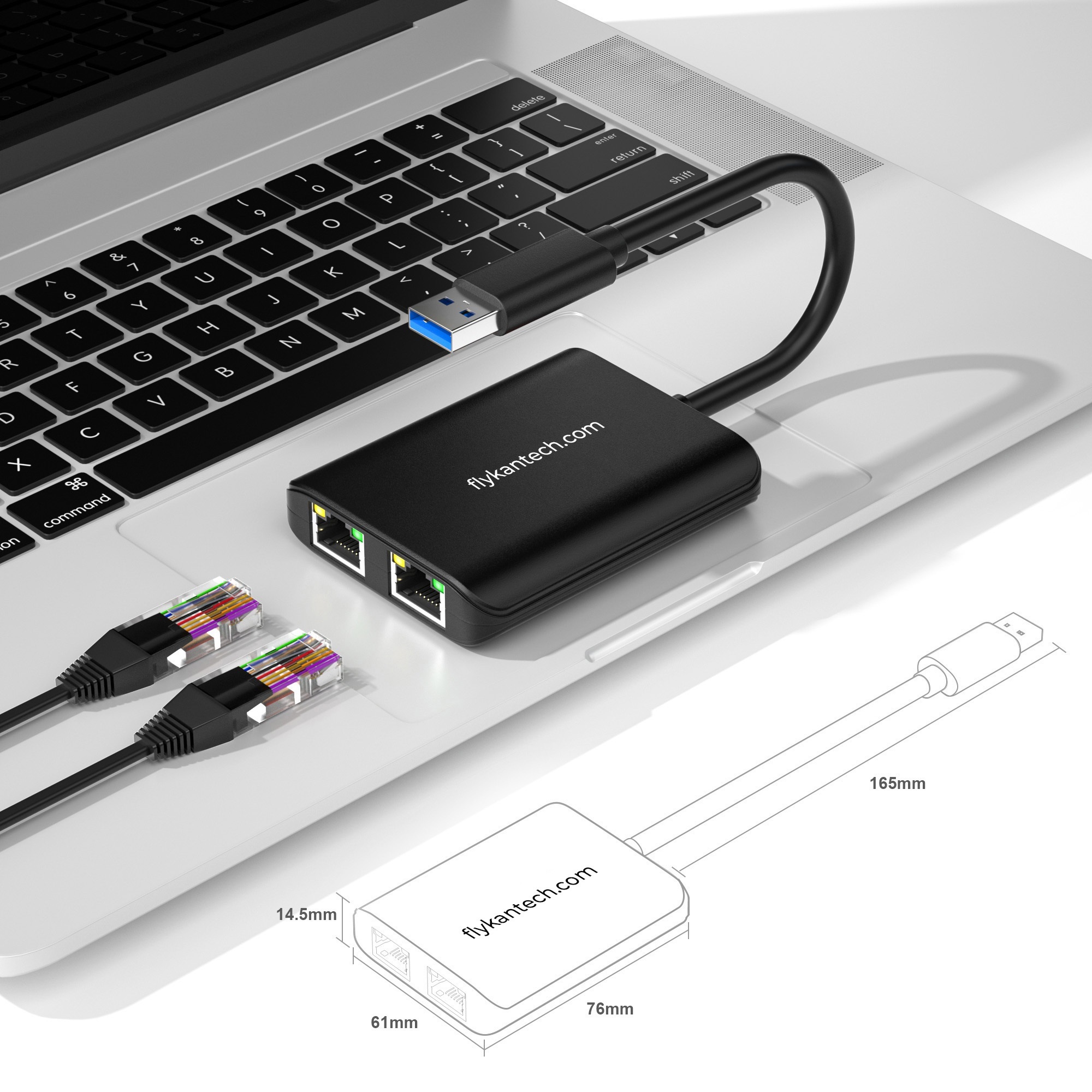 CU200 | USB 3.0 to Dual Port Gigabit Ethernet Adapter w/ USB Port,FlykanTech | Professional PC Accessories Manufacturer & Export Supplier,CU200 | USB 3.0 to Dual Port Gigabit Ethernet Adapter w/ USB Port