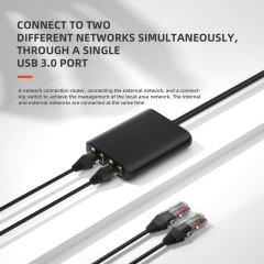 CU200 | Adaptateur Ethernet Gigabit Double port USB 3.0 avec port USB,flykantech.com | Services Complets De Conception, Fabrication Et Exportation D'Usines | Amélioration De L'Efficacité De La Production,CU200 | Adaptateur Ethernet Gigabit Double port USB 3.0 avec port USB