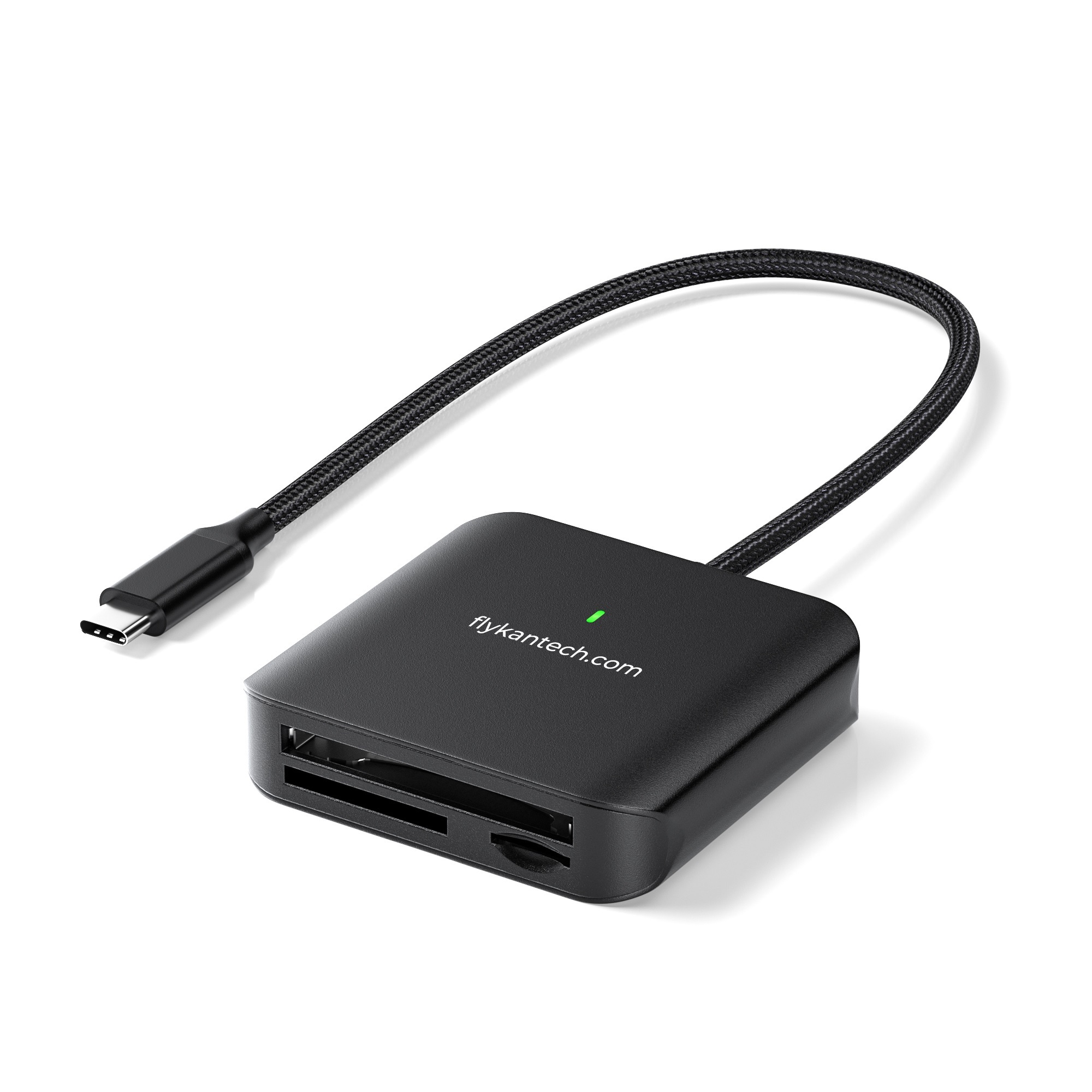 HB080 | 3-in-1 USB-C Card Reader (SD4.0/microSD4.0, CF-I),FlykanTech | Professional PC Accessories Manufacturer & Export Supplier,HB080 | 3-in-1 USB-C Card Reader (SD4.0/microSD4.0, CF-I)