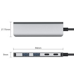 5-in-1 USB-C 3A+1C 허브 w/ PD | U3HUB-1PD1C3A-M2,flykantech.com | 종합 공장 설계, 제조 및 수출 서비스 | 생산 효율성 향상,5-in-1 USB-C 3A+1C 허브 w/ PD | U3HUB-1PD1C3A-M2