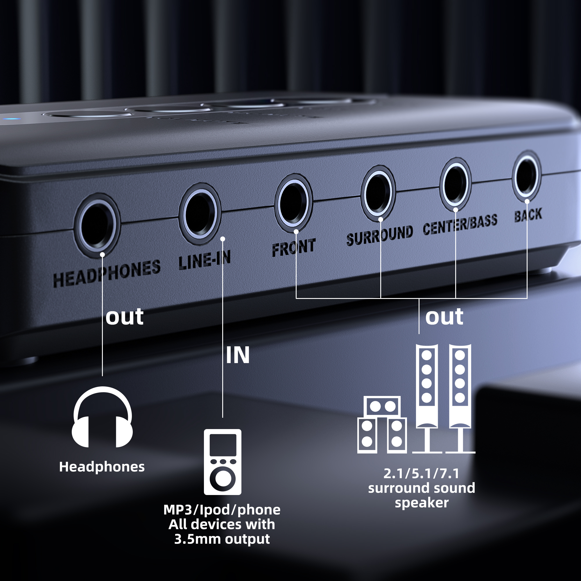 U2AUDIO7-1 | 7.1 USB 오디오 어댑터 외부 사운드 카드,flykantech.com | 종합 공장 설계, 제조 및 수출 서비스 | 생산 효율성 향상,U2AUDIO7-1 | 7.1 USB 오디오 어댑터 외부 사운드 카드