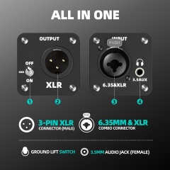 GLI-3XLM | Triple-Ins Ground Loop Noise Isolator (XLR/6.35mm/3.5mm, Passive),FlykanTech | Professional PC Accessories Manufacturer & Export Supplier,GLI-3XLM | Triple-Ins Ground Loop Noise Isolator (XLR/6.35mm/3.5mm, Passive)
